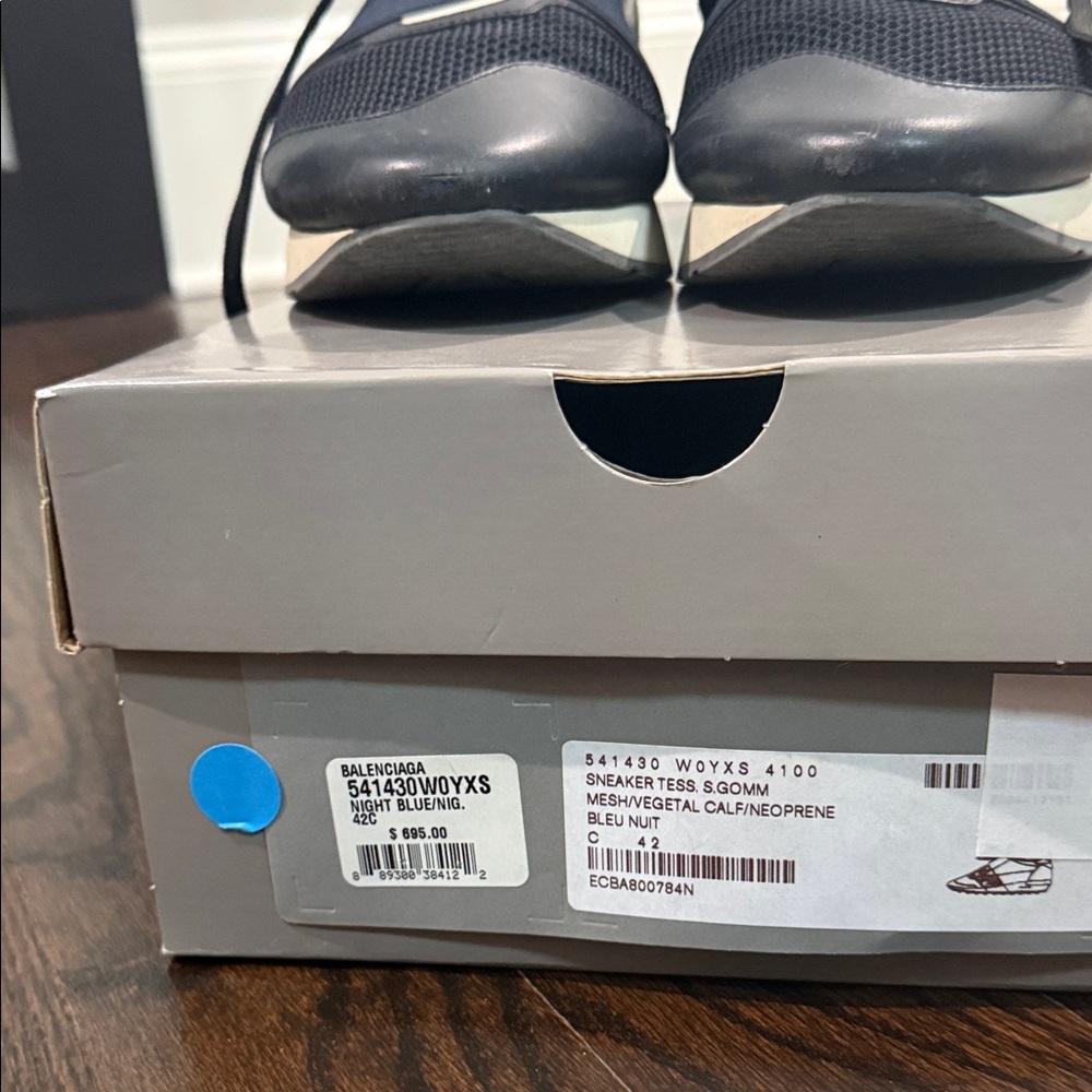 Balenciaga Men's Dark Blue and Gray Sneakers - Picture 7 of 7